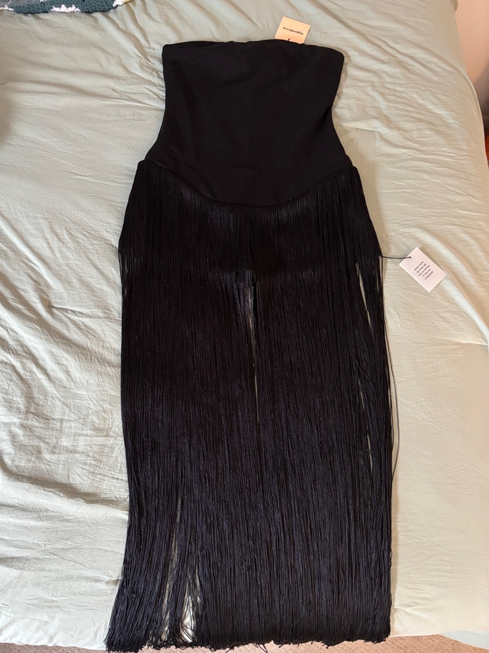 superdown Tea Fringe Romper in Black
